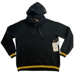 BLACKJACK MEN’S MEDIUM Black Pullover  Hoodie with Gold Trim